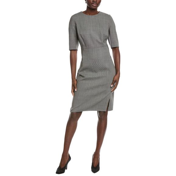 Akris WomensWool-Blend Midi Dress, Black